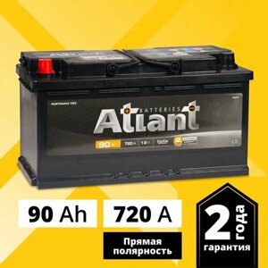 Аккумулятор автомобильный ATLANT Black 90 Ah 720 A прямая полярность 353x175x190