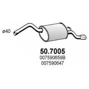 ASSO 507005 Задняя часть глушителя Skoda Favorit 1.3 89