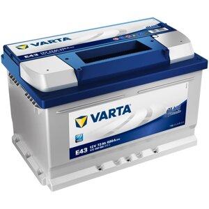 Автомобильный аккумулятор VARTA Blue Dynamic E43, 572 409 068, 278х175х175, полярность обратная