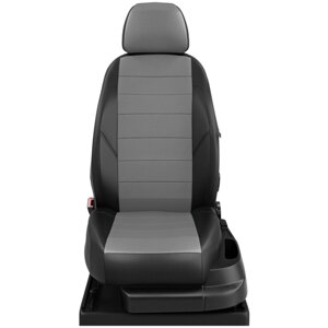 Чехлы на сиденья Datsun Ondo (Датсун Ондо) с 2014-н. в. седан 5 мест т. серый-чёрный DS33-0101-EC02