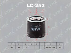 Масляный фильтр lynxauto LC252