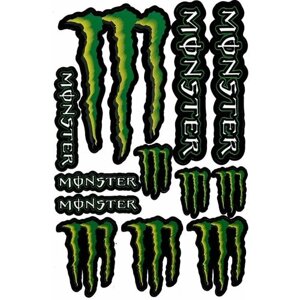 Наклейки для мотоцикла Monster черно-зеленые