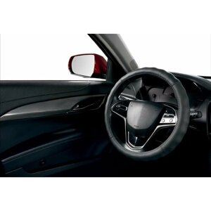 Оплетка на руль Опель Астра (2006 - 2014) хэтчбек 5 дверей / Opel Astra, натуральная кожа (высокого качества), Черный