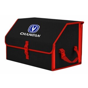 Органайзер-саквояж в багажник "Союз"размер L). Цвет: черный с красной окантовкой и вышивкой Changan (Чанган).