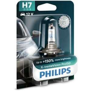 Philips 12972XVPB1 лампа галоген 12V H7 55W PX26d philips X-tremevision pro150 +150% 3400к 12972XVPB1