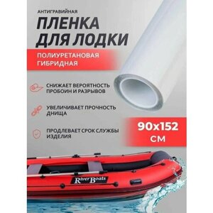 Пленка для лодок. Антигравийная полиуретановая защитная пленка (прозрачная)90х152 см