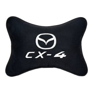 Подушка на подголовник алькантара Black с логотипом автомобиля MAZDA CX-4