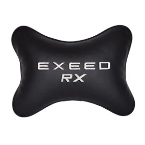 Подушка на подголовник экокожа Black с логотипом автомобиля EXEED RX