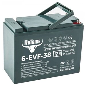 Тяговый гелевый аккумулятор RUTRIKE 6-EVF-38 12V38A/H C3 021945