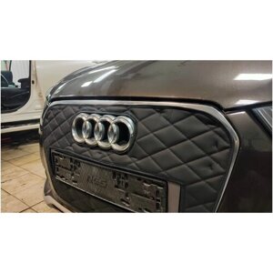 Утеплитель решетки радиатора зимний трёхслойный для Audi A6 Allroad C7 2012-2014(комплект)