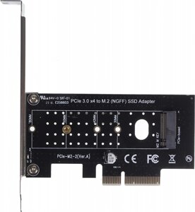 Адаптер NGFF for SSD V2 + heatsink ret, 1xm. 2 PCI-ex4, черный (ASIA PCIE M2 NGFF M-KEY V2)