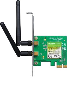 Адаптер wi-fi TP-LINK TL-WN881ND, 802.11n, 2.4 ггц, до 300 мбит/с, 20 дбм, PCI-E, внешних антенн: 2x2 дби (TL-WN881ND)