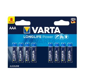 Батарея Varta Longlife Power, AAA (LR03/24А), 1.5V, 8шт. (04903121418)