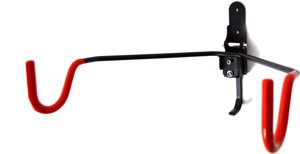 Держатель настенный на один велосипед ACME HORST складываемый с крючком (черный / красный)