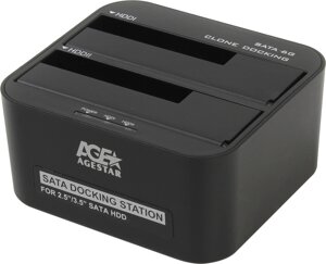 Док-станция AgeStar 3UBT6-6G, 2x 2.5"3.5" USB 3.0, черный
