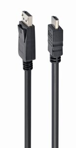 Кабель DisplayPort (20M)-HDMI (19M), экранированный, 1.8 м, черный Cablexpert (CC-DP-HDMI-6)