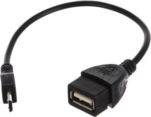 Кабель micro USB-USB, OTG, 15см, черный bion (BXP-OTG-AFBM-003)