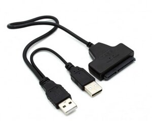 Кабель-переходник (адаптер) 2xUSB 2.0(Am)-SATA III 2.5"m), черный KS-IS KS-359 (KS-359)