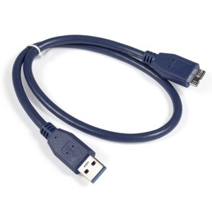 Кабель USB-micro USB, 50см, синий exegate EX-CC-USB3-ammicrobm9P-0.5 (EX284935RUS)