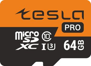 Карта памяти 64gb microsdxc TESLA pro class 10 UHS-I U3 (tslmsd64GU3)