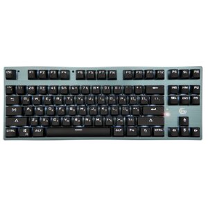 Клавиатура беспроводная Gembird KBW-G540L, механическая, Outemu, подсветка, Bluetooth / USB, черный/серебристый (KBW-G540L)