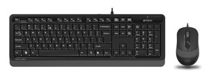 Клавиатура + мышь A4Tech Fstyler F1010, USB, черный/серый