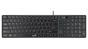 Клавиатура проводная Genius SlimStar 126, мембранная, USB, черный (31310017402)