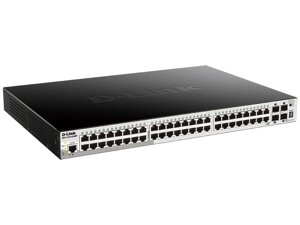 Коммутатор D-Link DGS-1510-52XMP, управляемый, кол-во портов: 48x1 Гбит/с, SFP+ 4x10, установка в стойку, PoE: 48x30 Вт (макс. 370 Вт) (DGS-1510-52XMP/A1A)