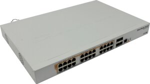 Коммутатор MikroTik Cloud Router Switch 328-24P-4S+RM, управляемый, кол-во портов: 24x1 Гбит/с, SFP+ 4x10 Гбит/с, установка в стойку, PoE: 24x30Вт (макс. 450Вт) (CRS328-24P-4S+RM)