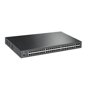 Коммутатор TP-Link JetStream TL-SG3452XP, управляемый, кол-во портов: 48x1 Гбит/с, кол-во SFP/uplink: SFP+ 4x10 Гбит/с, установка в стойку, PoE: 48x30 Вт (макс. 500 Вт) (TL-SG3452XP)