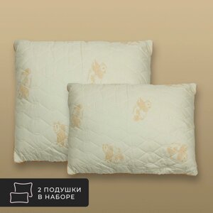 Комплект из 2 подушек Золотой бамбук, бамбуковое волокно в хлопковом тике (50х70 - 2 шт)
