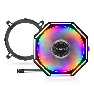 Кулер для процессора alseye O120Z PLUS для socket/115x/1200/AM2/AM2+AM3/AM3+FM1/AM4, 120мм, 1700rpm, 33 дб, 95вт, 3-pin, al, RGB (O120Z)