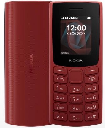 Мобильный телефон Nokia 105 TA-1557 DS, 1.8" 160x128 TFT, 2-Sim, 1000 мА·ч, micro-USB, красный