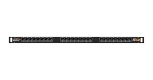 Патч-панель в шкаф 19" 0.5U, порты: 24 x RJ-45 кат. 5e, черный, NMC-RP24UD2-HU-BK, nikomax