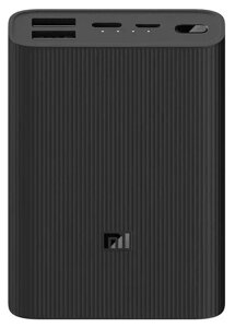 Портативный аккумулятор (Powerbank) Xiaomi Mi Power Bank 3 Ultra compact, 10000mAh, 3xUSB, 3A, Type-C, QC, PD, черный (BHR4412GL)