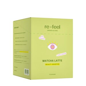 Re-Feel Re-Feel Матча-латте с коллагеном и кокосовым молоком без сахара Coconut Matcha Latte + Collagen (саше) 12*19 гр