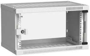Шкаф телекоммуникационный настенный 6U 550x350 мм, стекло, серый, разборный, ITK LINEA WE (LWE3-06U53-GF)