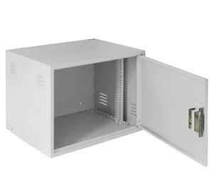 Шкаф телекоммуникационный настенный 9U 600x450 мм, металл, серый, антивандальный, в сборе, NETLAN EC-WS-096045-GY