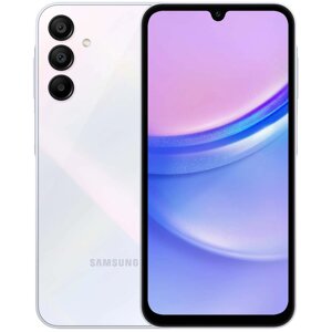 Смартфон samsung galaxy A15, 6.5" 1080x2340 super amoled, mediatek helio G99, 4gb RAM, 128gb, 3G/4G, NFC, wi-fi, BT, 3xcam, 2-sim, 5000 мач, USB type-C, android 13, голубой (SM-A155flbdcau)