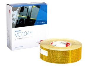 Светоотражающая лента_Oralite (Reflexite) VC104+ Rigid Grade для жесткого борта, желтая 0.05x50 м