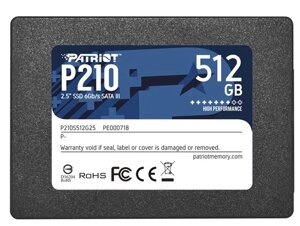Твердотельный накопитель (SSD) Patriot 512Gb P210, 2.5", SATA3 (P210S512G25)