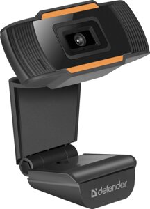 Вебкамера Defender G-lens 2579, 2 MP, 1280x720, встроенный микрофон, USB 2.0 + Jack (3.5mm), черный (63179)