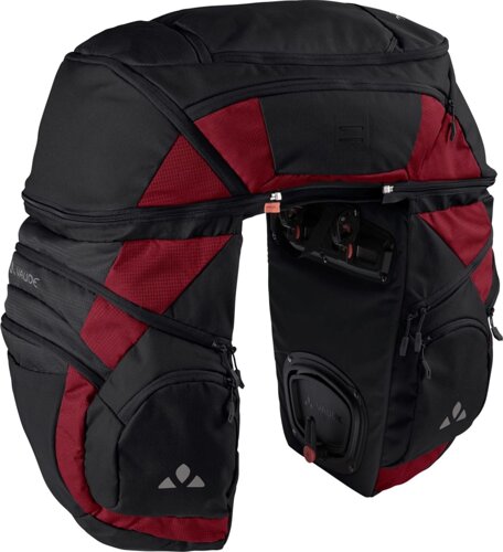 Велосумка-штаны на багажник Vaude Karakorum Pro (черный / красный)