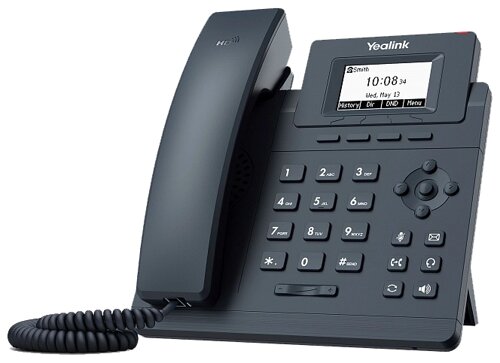 VoIP-телефон Yealink SIP-T30P, 1 SIP-аккаунт, монохромный дисплей, PoE, черный (SIP-T30P)