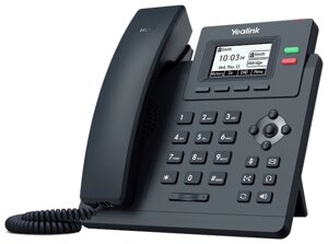 VoIP-телефон Yealink SIP-T31P, 2 линии, 2 SIP-аккаунта, монохромный дисплей, PoE, черный