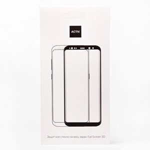 Защитное стекло Activ для экрана смартфона Apple iPhone 7/8, FullScreen, поверхность глянцевая, белая рамка, 3D (102978)
