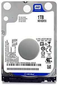Жесткий диск (HDD) Western Digital 1Tb Blue, 2.5", 5400rpm, 128Mb, SATA3 (WD10SPZX)