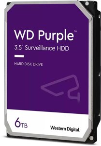 Жесткий диск (HDD) Western Digital 6Tb Purple Surveillance, 3.5", 5700rpm, 256Mb, SATA3 (WD63PURZ)