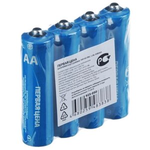 Батарейка Первая цена Super heavy duty AA/R6, в упаковке: 4 шт.