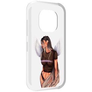 Чехол MyPads девушка-ангел-с-крыльями женский для Doogee V20 задняя-панель-накладка-бампер